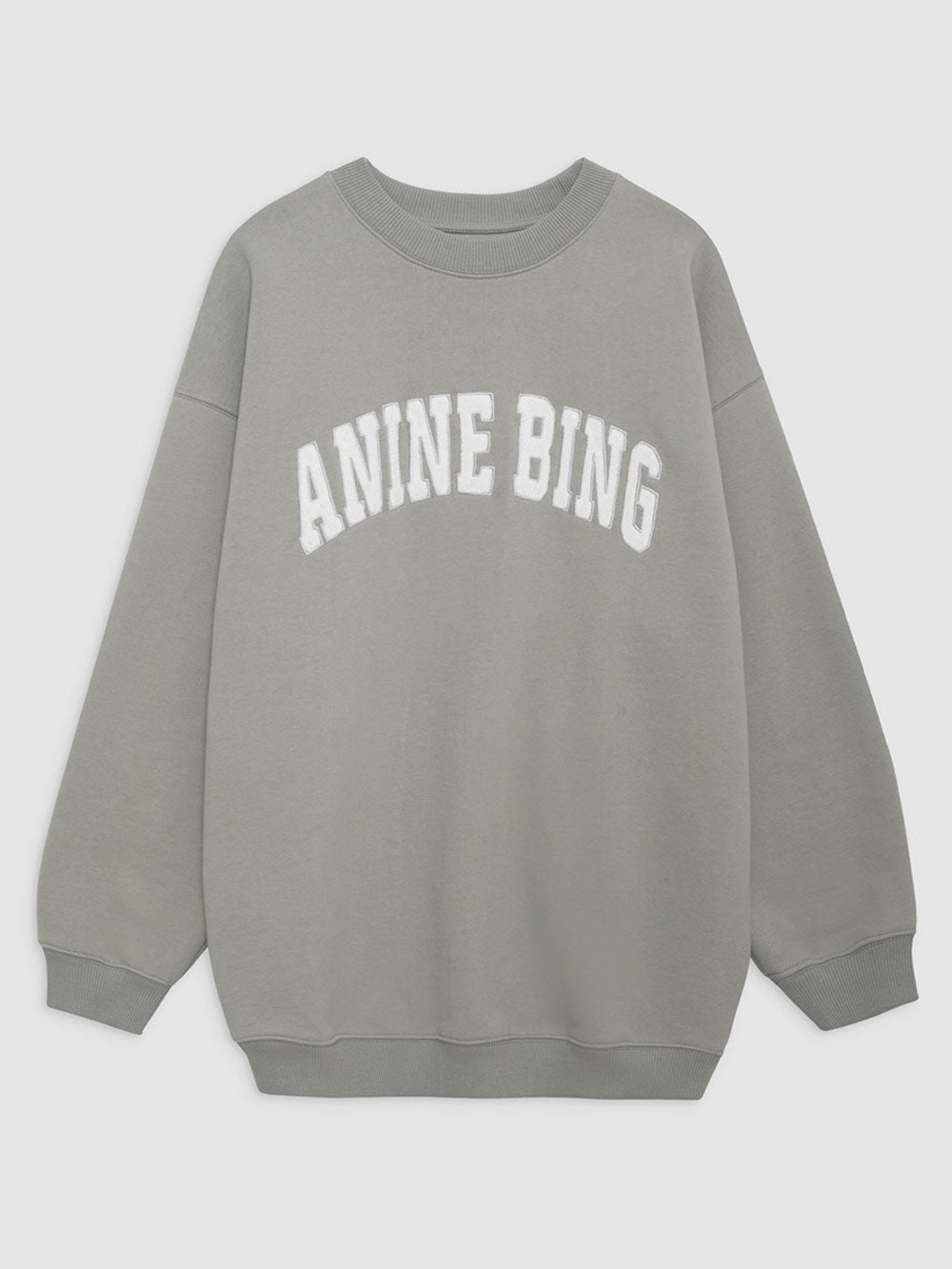 Anine Bing Tyler Logo Sweatshirt in Storm Grey NWT - Picture 1 of 8